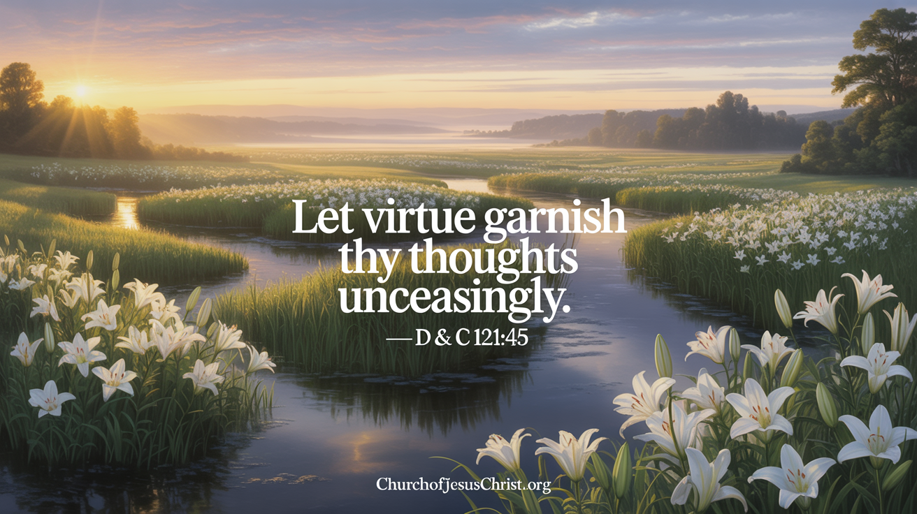 Let virtue garnish thy thoughts unceasingly. — D&C 121:45